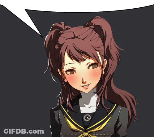A Drawing Of A Girl With Her Eyes Closed And A Speech Bubble GIF