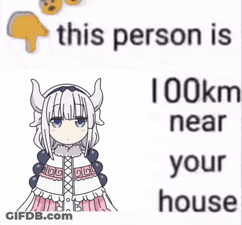 A Drawing Of A Girl With Horns Next To A Sign That Says 41 Km Near Your Head GIF