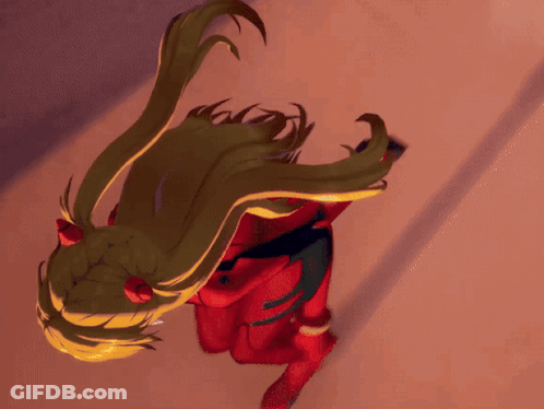 A Drawing Of A Girl With Long Blonde Hair GIF