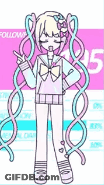 A Drawing Of A Girl With Long Hair And A Bow On Her Hair . GIF