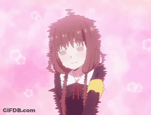 A Drawing Of A Girl With Long Hair And A Yellow Badge GIF