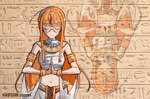 A Drawing Of A Girl With Long Orange Hair And Glasses GIF