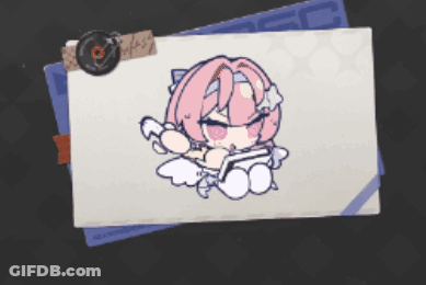 A Drawing Of A Girl With Pink Hair And White Wings On A Piece Of Paper GIF