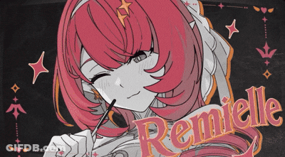 A Drawing Of A Girl With The Name Remielle Written On It GIF