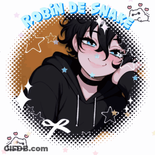 A Drawing Of A Girl With The Name Robin De Snappe On The Bottom GIF