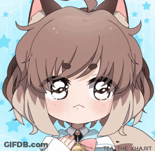 A Drawing Of A Girl With The Name Tea The Khaliit On The Bottom Right GIF