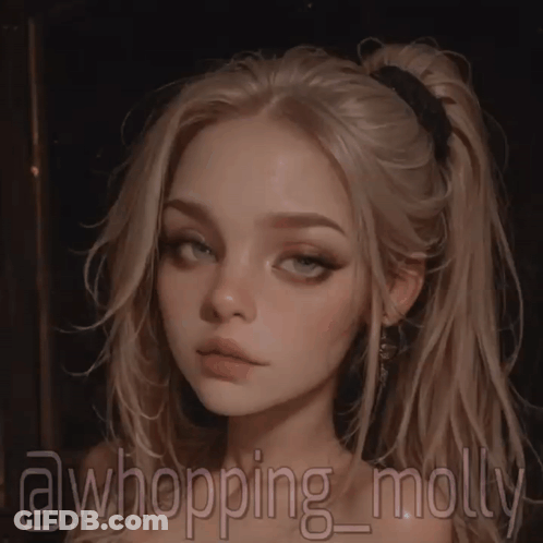 A Drawing Of A Girl With The Name @Whopping_molly On It GIF