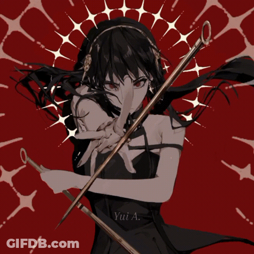 A Drawing Of A Girl With The Name Yui A. On The Bottom GIF
