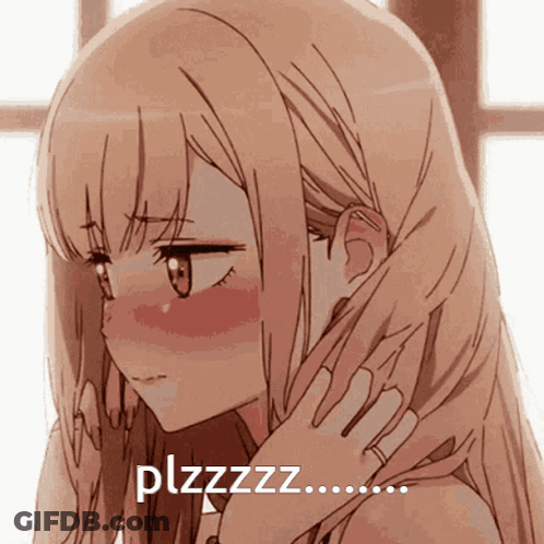 A Drawing Of A Girl With The Word Plzzzz On The Bottom Right GIF