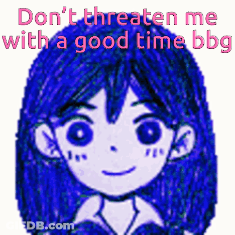 A Drawing Of A Girl With The Words " Don 'T Threaten Me With A Good Time Bbc " GIF