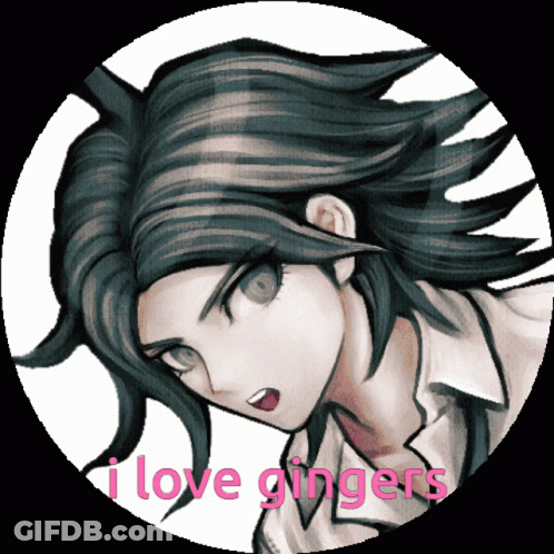 A Drawing Of A Girl With The Words " I Love Gingers " On The Bottom GIF