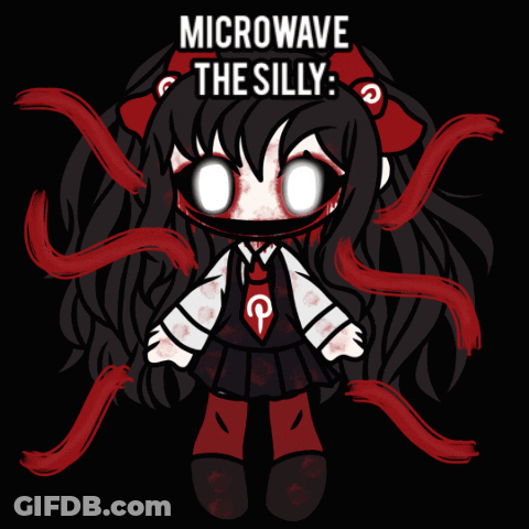 A Drawing Of A Girl With The Words Microwave The Silly Written On It GIF