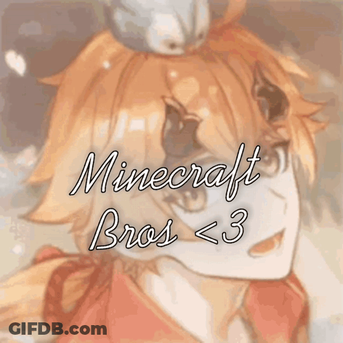 A Drawing Of A Girl With The Words Minecraft Bros < 3 On The Bottom GIF