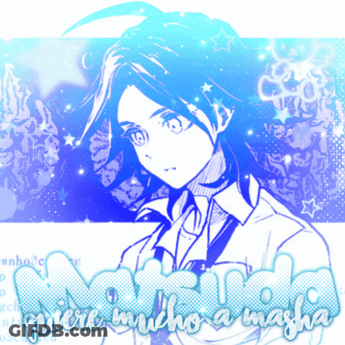 A Drawing Of A Girl With The Words " Quiero Mucho A Masha " Written Below It GIF
