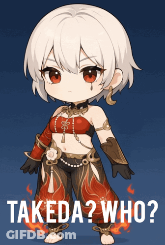 A Drawing Of A Girl With The Words Takeda Who On It GIF
