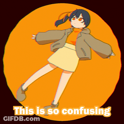 A Drawing Of A Girl With The Words " This Is So Confusing " GIF