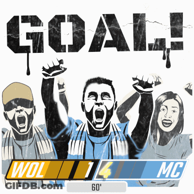 A Drawing Of A Group Of People Celebrating A Goal For Wol GIF