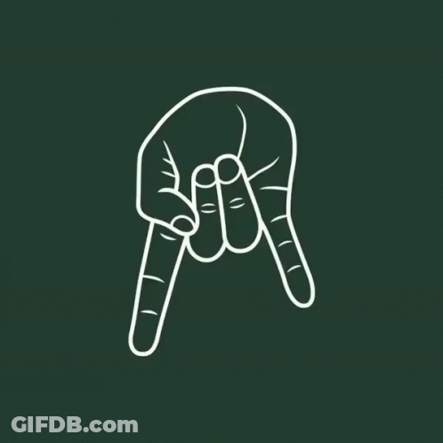 A Drawing Of A Hand Making A Rock Sign With Its Fingers GIF