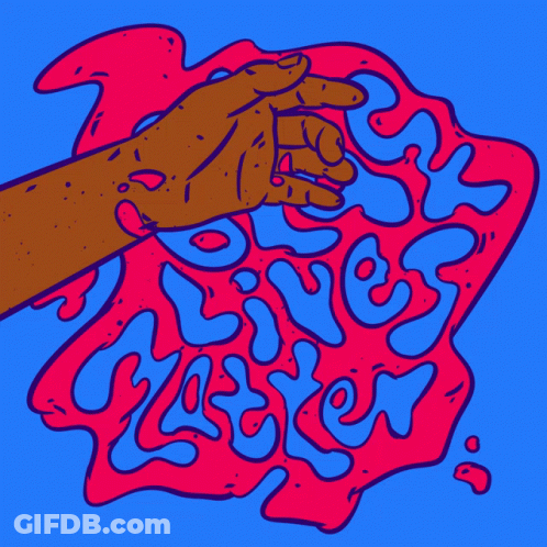 A Drawing Of A Hand Reaching Out Towards The Words " Love Matters " GIF