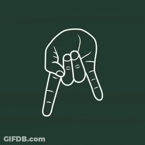 A Drawing Of A Hand With Two Fingers Pointing Up GIF