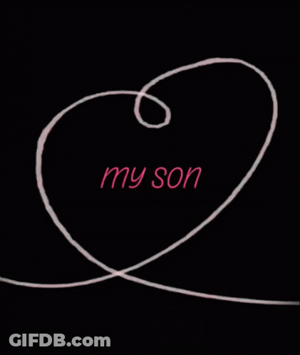 A Drawing Of A Heart With The Words My Son Written On It GIF