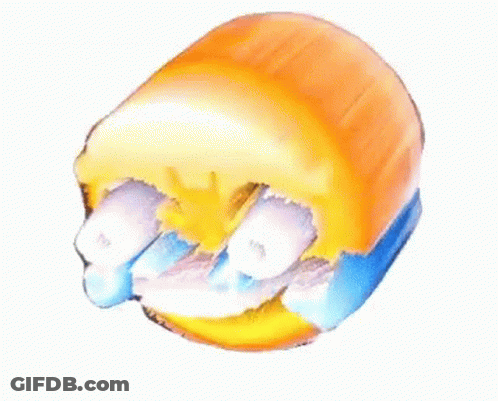 A Drawing Of A Jellyfish With A Blue And Orange Stripe GIF
