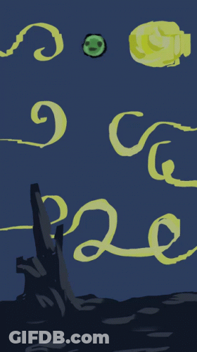 A Drawing Of A Landscape With A Green Circle In The Middle GIF