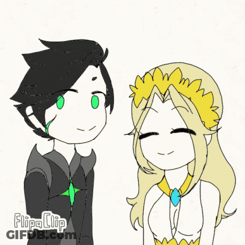 A Drawing Of A Man And A Woman With The Word Flipa Clip On The Bottom Right GIF