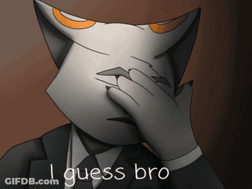 A Drawing Of A Man Covering His Face With His Hand And The Words I Guess Bro GIF