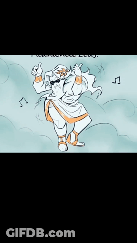 A Drawing Of A Man Dancing With A Music Note In The Corner GIF