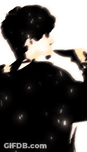 A Drawing Of A Man Holding A Bloody Knife With The Word Volunteer In The Lower Right Corner GIF