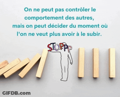 A Drawing Of A Man Holding A Stack Of Wooden Blocks With The Word Stop Written On It GIF