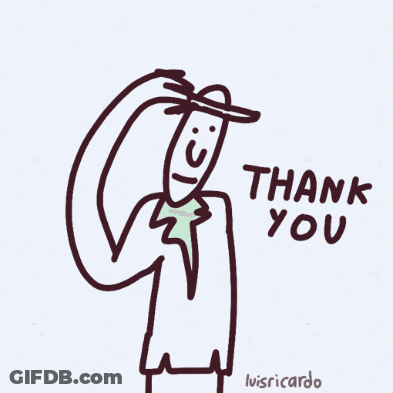 A Drawing Of A Man Holding A Star With The Words Thank You Written Below Him GIF