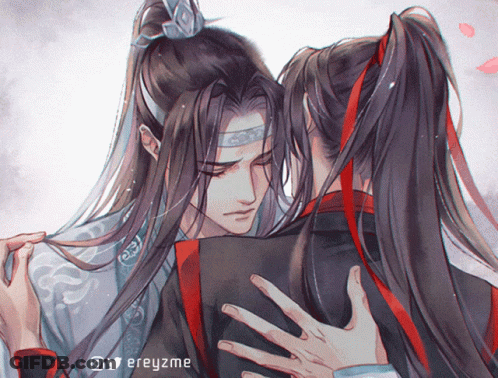 A Drawing Of A Man Hugging Another Man With The Username Ereyzme On The Bottom GIF