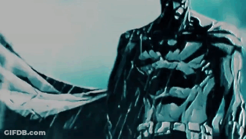 A Drawing Of A Man In A Cape With A Blue Sky In The Background GIF