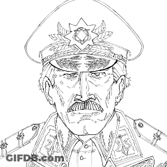 A Drawing Of A Man In A Military Uniform GIF