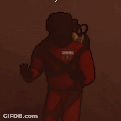 A Drawing Of A Man In A Red Suit With A Badge That Says ' I ' On It GIF