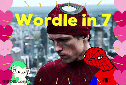 A Drawing Of A Man In A Spiderman Costume With The Words Wordle In 7 GIF