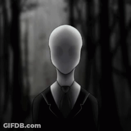 A Drawing Of A Man In A Suit And Tie Without A Face GIF