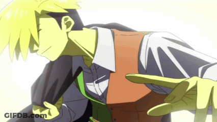 A Drawing Of A Man In A Suit And Vest Pointing At Something GIF