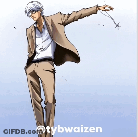 A Drawing Of A Man In A Suit Has The Hashtag @Tybwaizen On The Bottom GIF