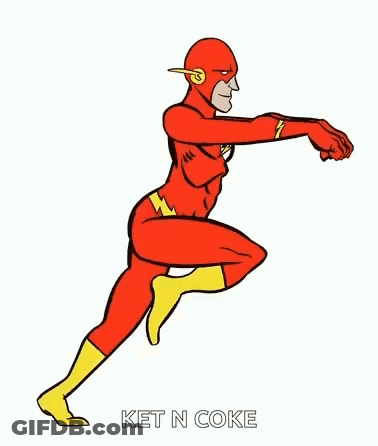 A Drawing Of A Man In A Superhero Costume Dancing . GIF
