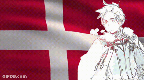 A Drawing Of A Man In Front Of A Flag GIF