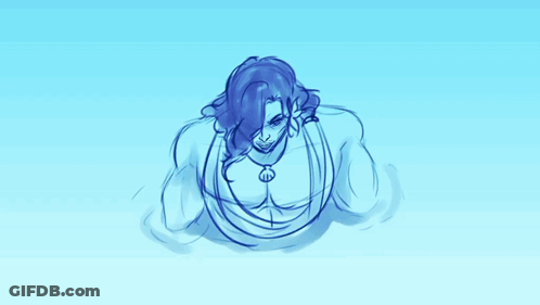 A Drawing Of A Man Jumping Into Water With The Words Now Jump Into Water GIF