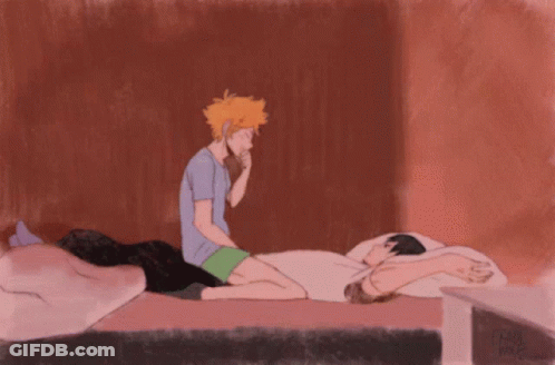 Man Lying On Another Man's Stomach Saying I Am Not A Dog GIF