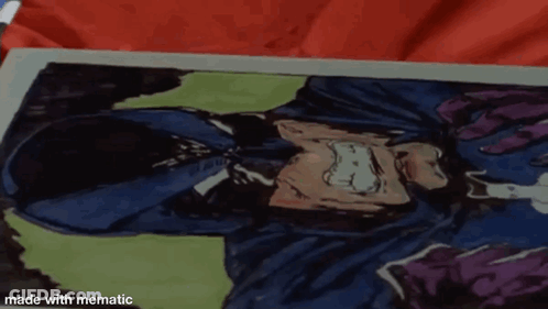 A Drawing Of A Man Laying On His Back With The Words Made With Mematic At The Bottom GIF