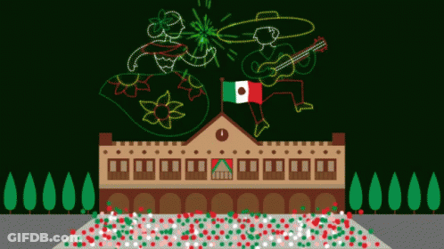 A Drawing Of A Man Playing A Guitar And A Woman Dancing GIF