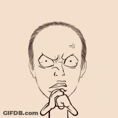 A Drawing Of A Man 'S Face With An Angry Expression GIF