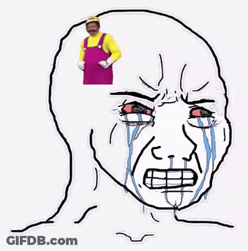 A Drawing Of A Man 'S Face With Tears Coming Out Of It GIF