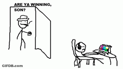 Man Standing In Doorway Are Ya Winning Son GIF